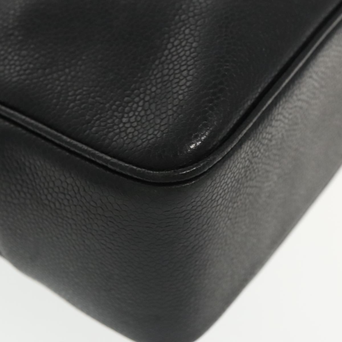 Chanel Logo Cc Black Leather Tote Bag (Pre-Owned)