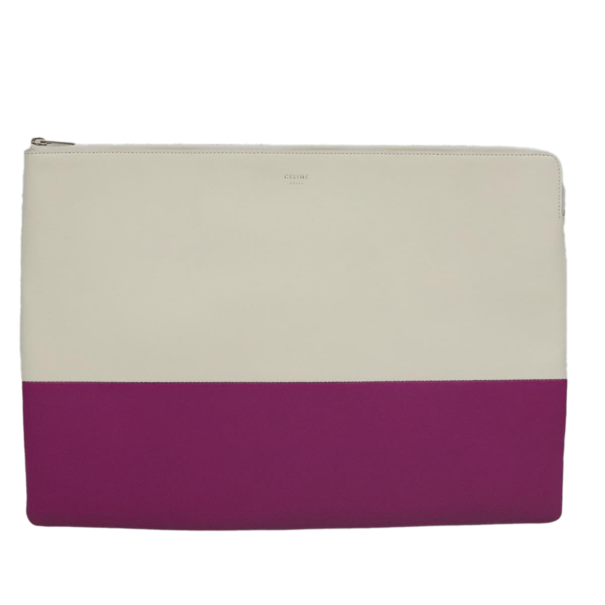 Céline White Leather Clutch Bag (Pre-Owned)