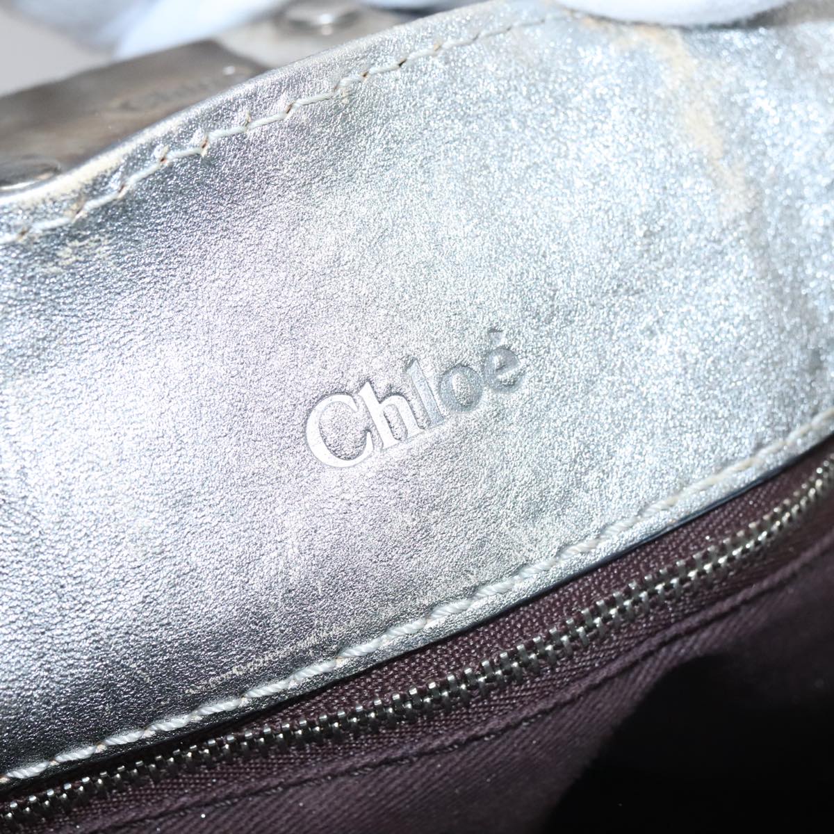 Chloé Paddington Silver Leather Handbag (Pre-Owned)
