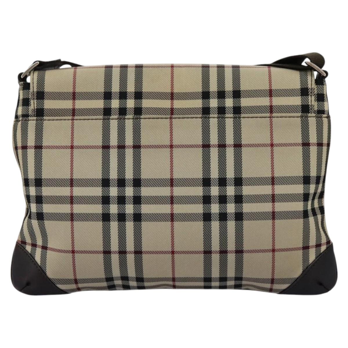 Burberry Nova Check Beige Canvas Shoulder Bag (Pre-Owned)