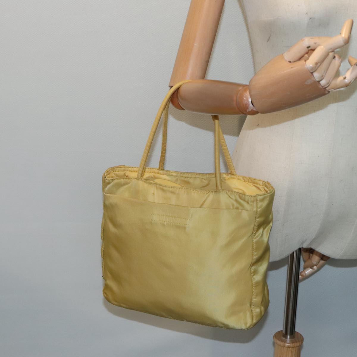 Prada Tessuto Yellow Synthetic Handbag (Pre-Owned)