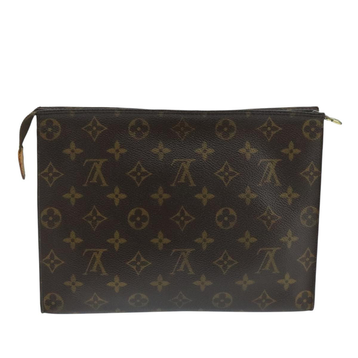Louis Vuitton Poche Toilette Brown Canvas Clutch Bag (Pre-Owned)