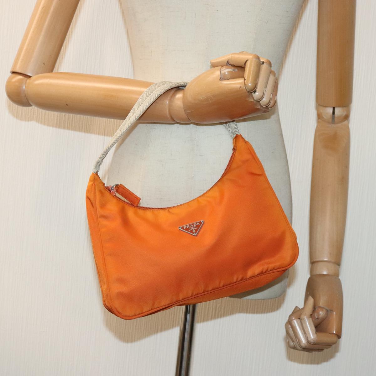 Prada Tessuto Orange Synthetic Handbag (Pre-Owned)