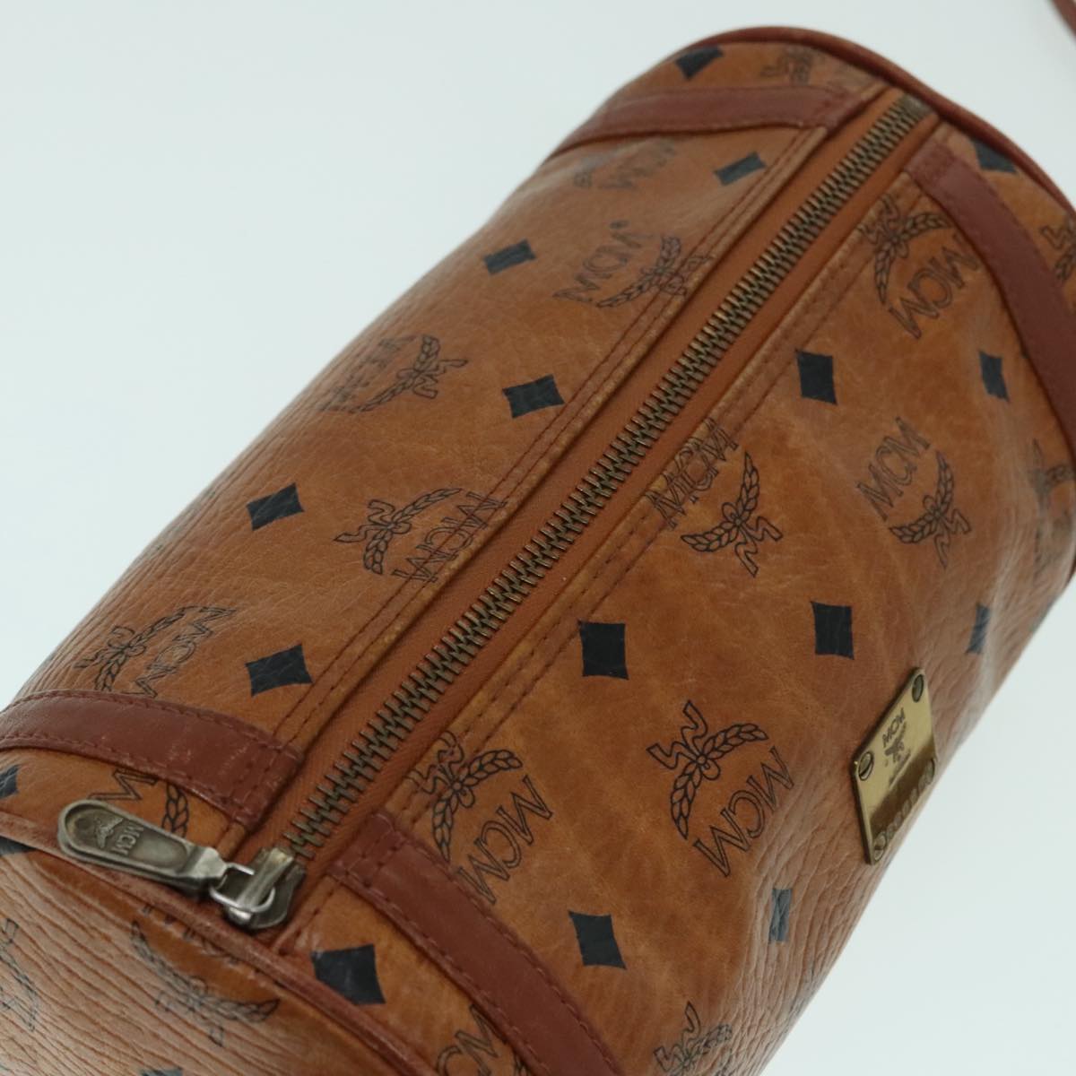 MCM Visetos Brown Canvas Shoulder Bag (Pre-Owned)