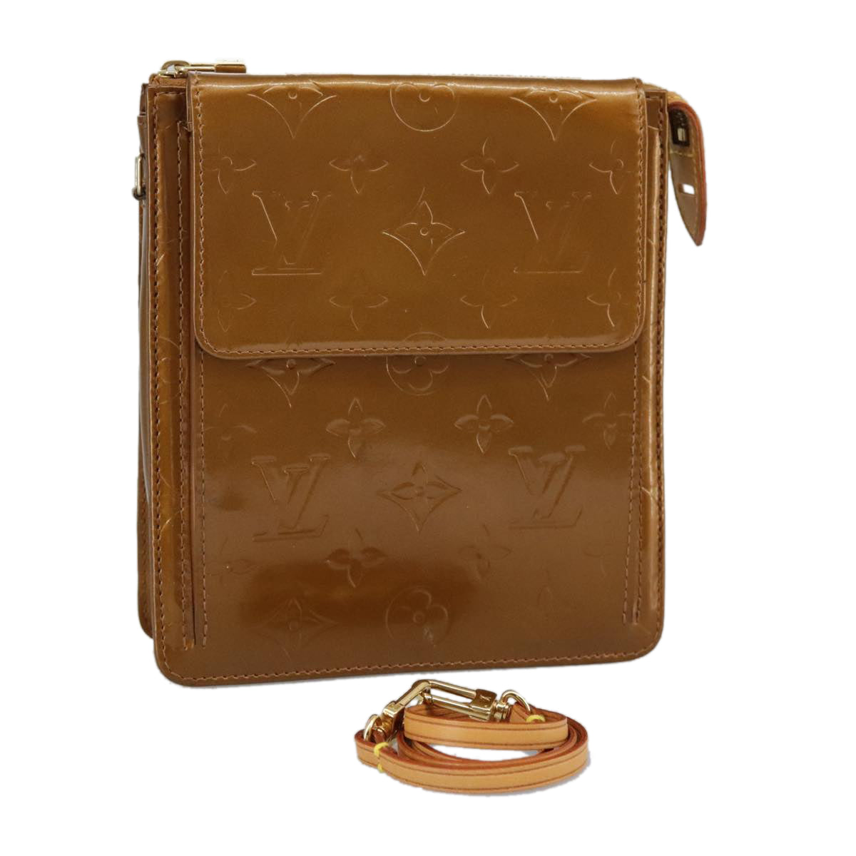 Louis Vuitton Mott Brown Patent Leather Clutch Bag (Pre-Owned)