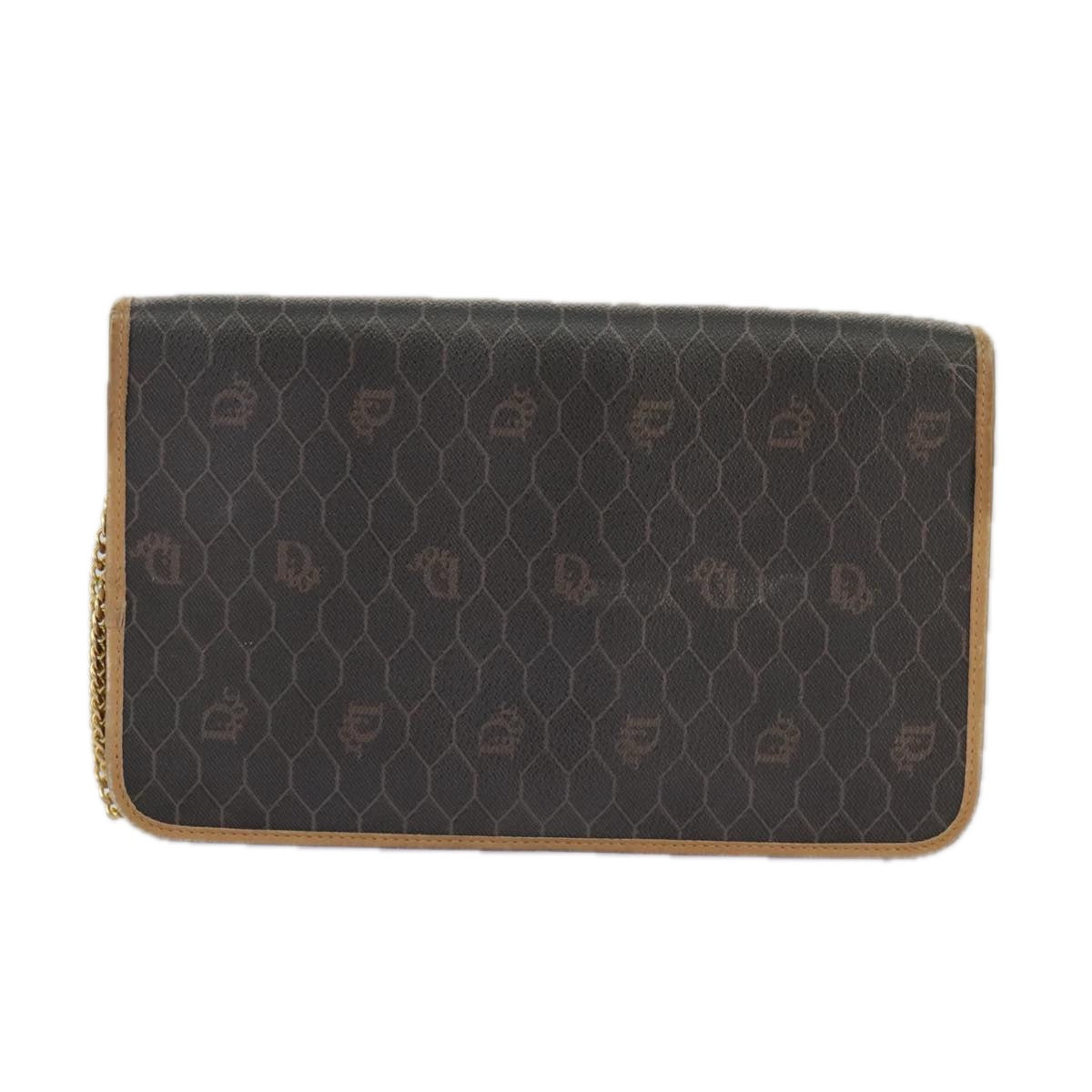 Dior Honeycomb Brown Canvas Shoulder Bag (Pre-Owned)