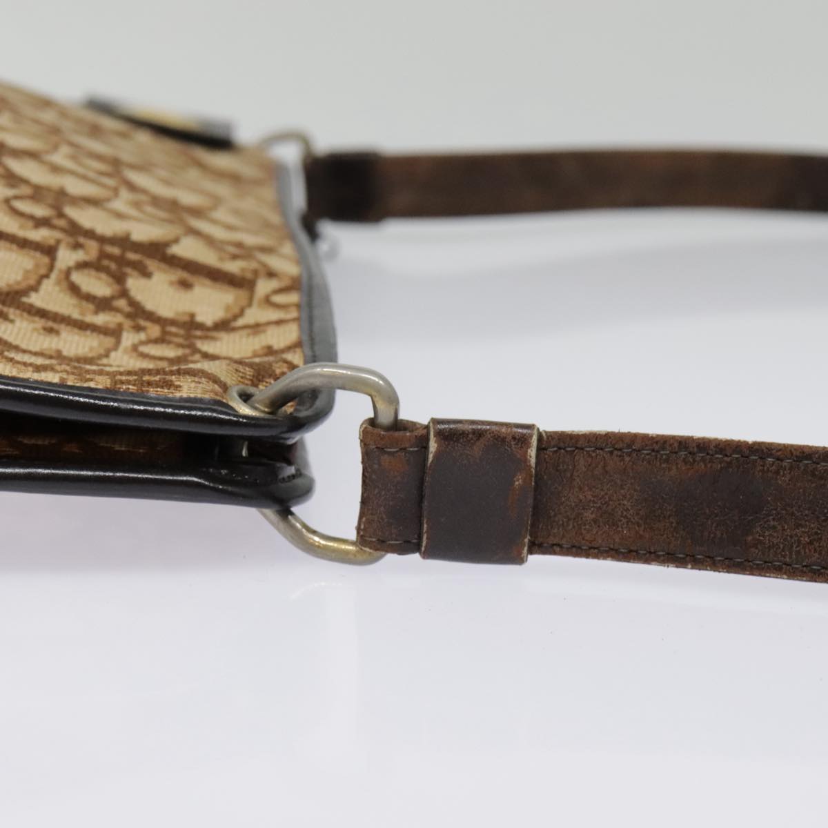 Dior Trotter Brown Canvas Shoulder Bag (Pre-Owned)