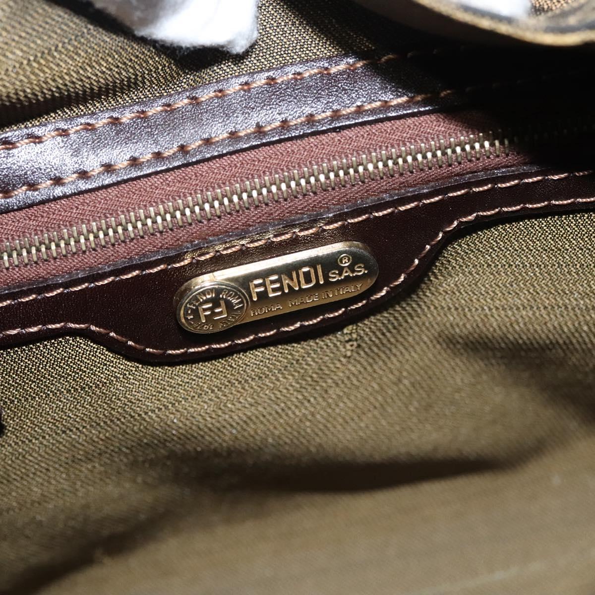Fendi Zucca Brown Canvas Shoulder Bag (Pre-Owned)