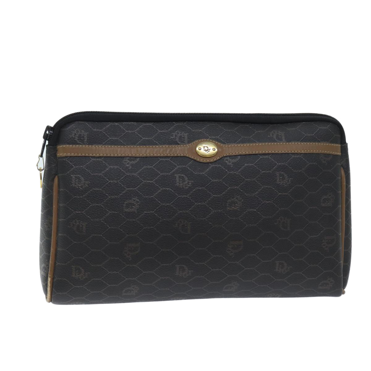 Dior Honeycomb Black Canvas Clutch Bag (Pre-Owned)