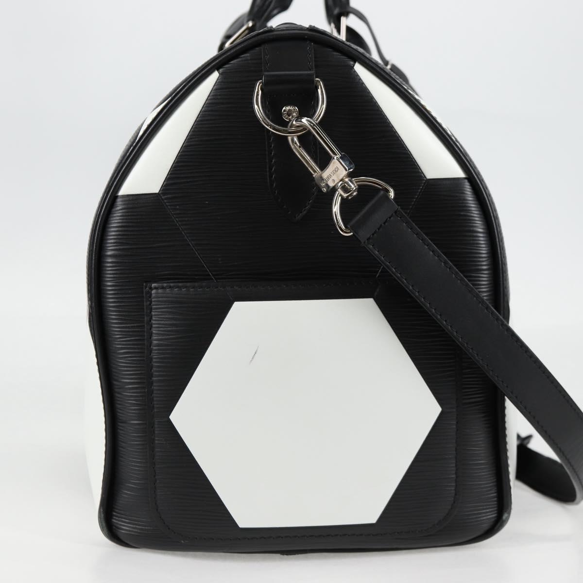 Louis Vuitton Keepall 50 Black Leather Travel Bag (Pre-Owned)