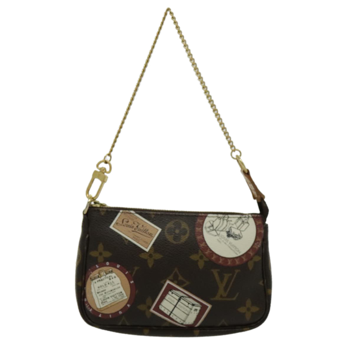 Louis Vuitton Pochette Accessoire Brown Canvas Clutch Bag (Pre-Owned)