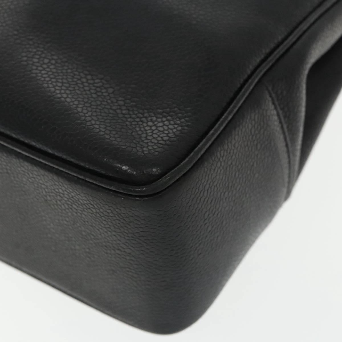 Chanel Logo Cc Black Leather Tote Bag (Pre-Owned)