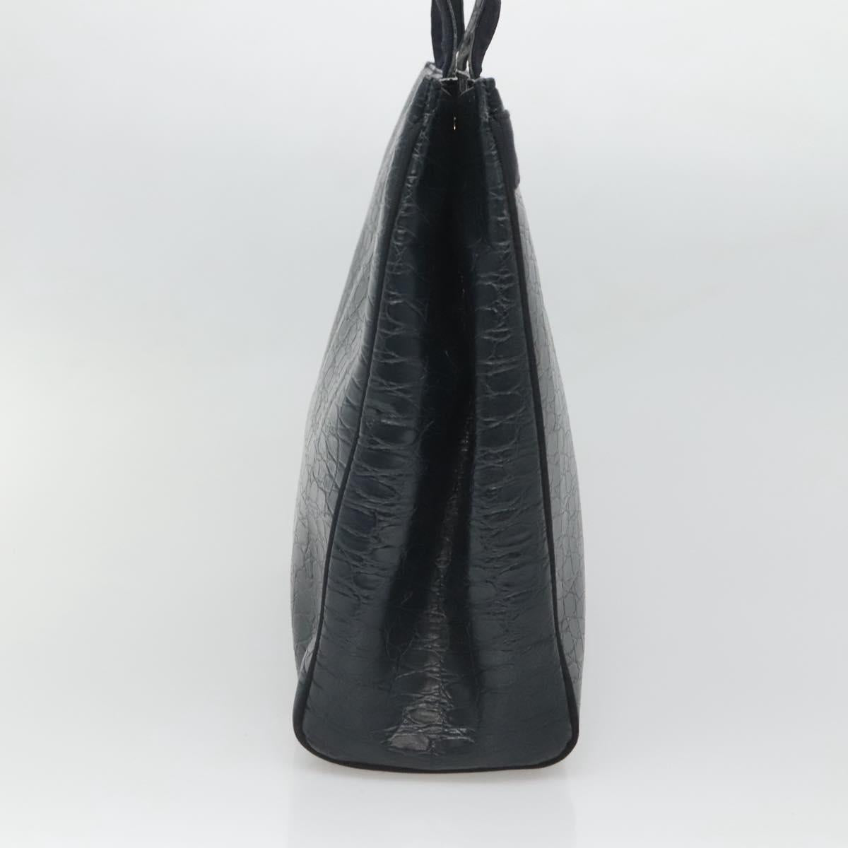 Salvatore Ferragamo Vara Navy Leather Shoulder Bag (Pre-Owned)