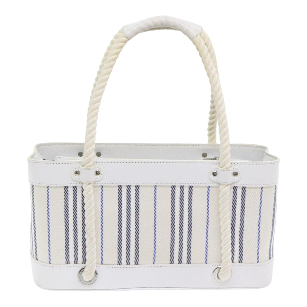 Burberry White Canvas Handbag (Pre-Owned)