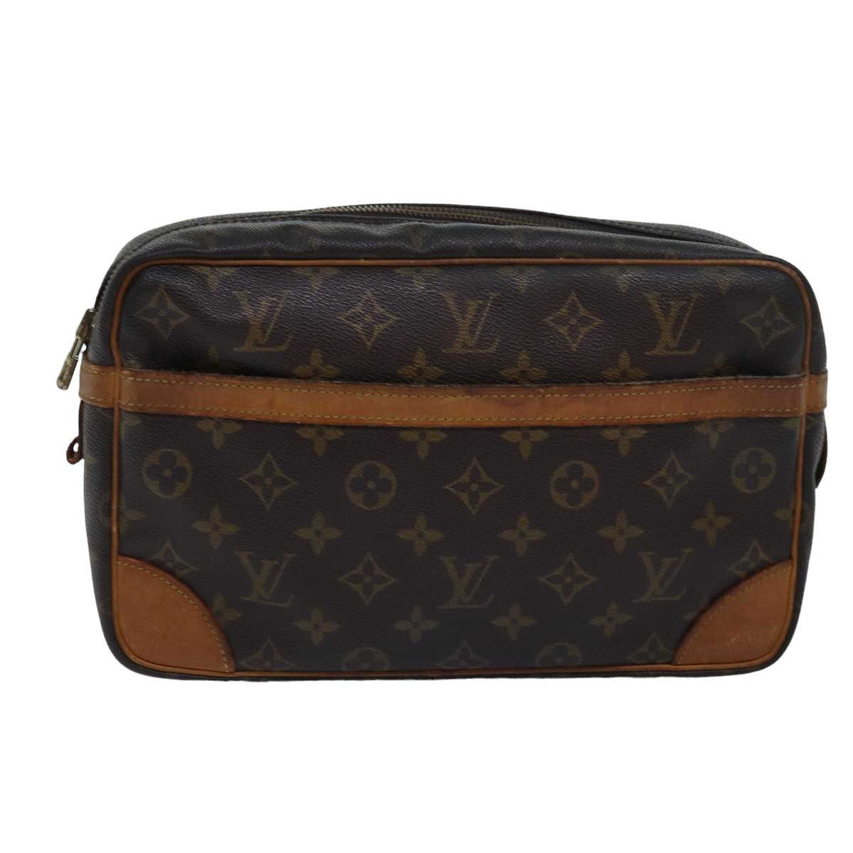 Louis Vuitton Compiegne 28 Brown Canvas Clutch Bag (Pre-Owned)