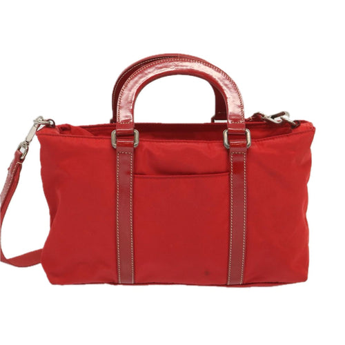 Prada Tessuto Red Cotton Handbag (Pre-Owned)