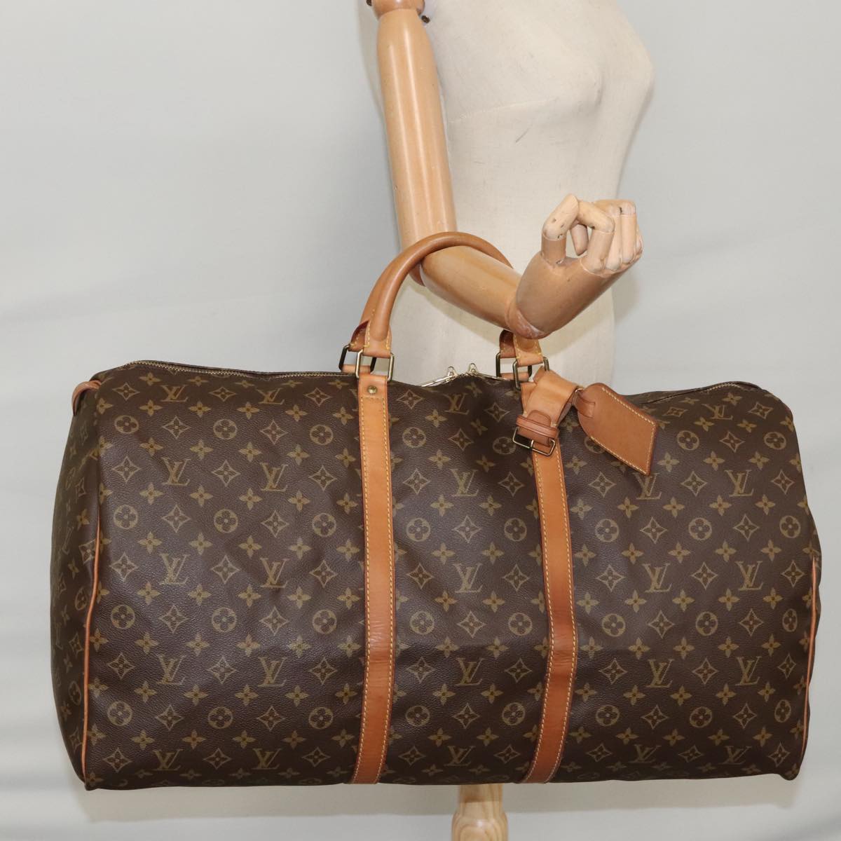 Louis Vuitton Keepall 60 Brown Canvas Travel Bag (Pre-Owned)