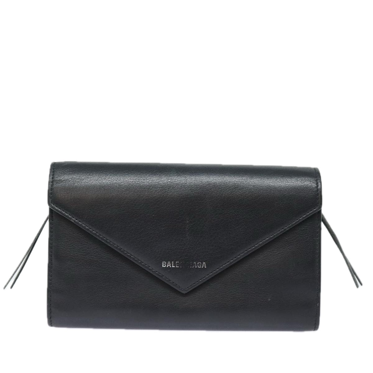 Balenciaga Papier Black Leather Wallet  (Pre-Owned)
