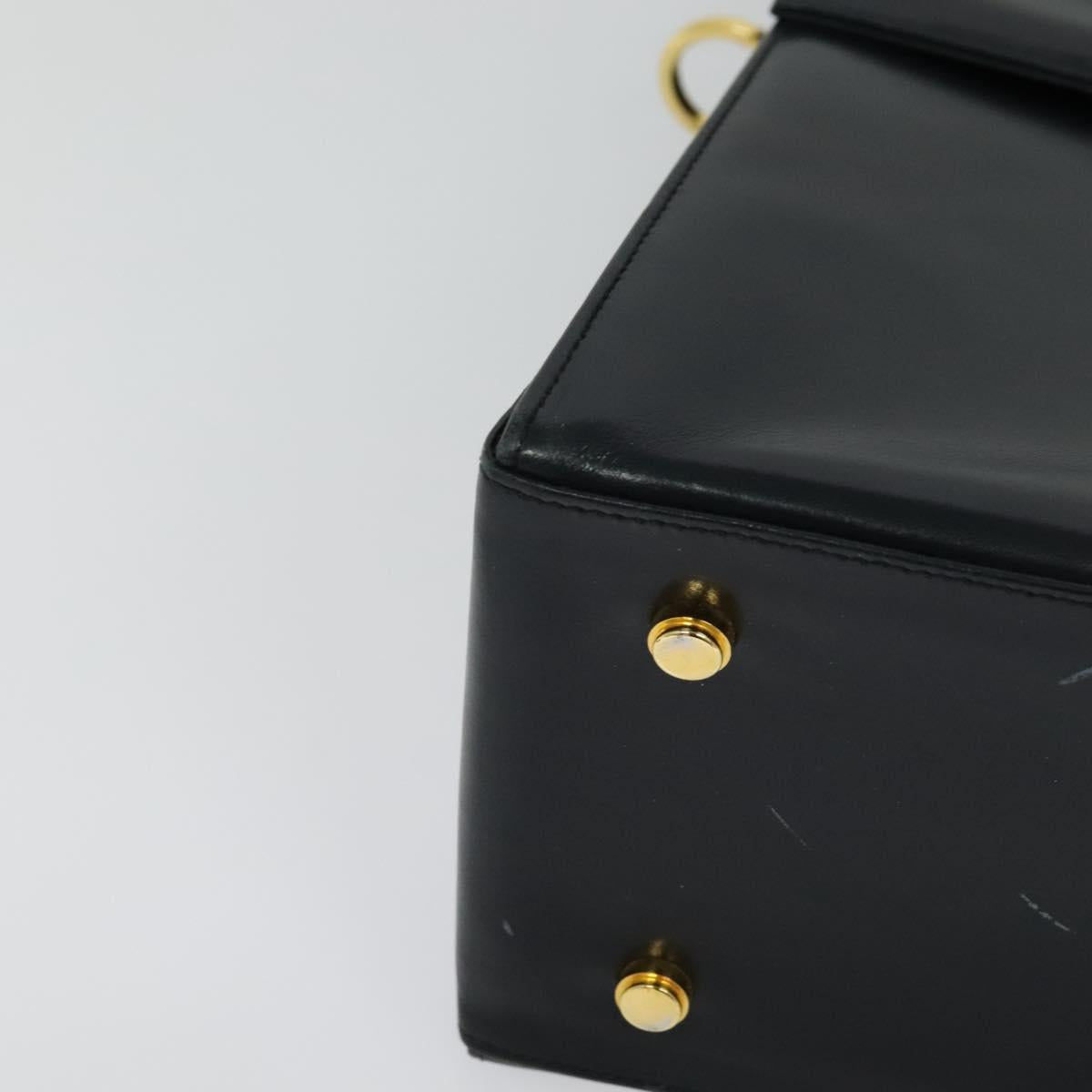 Salvatore Ferragamo Gancini Black Leather Handbag (Pre-Owned)