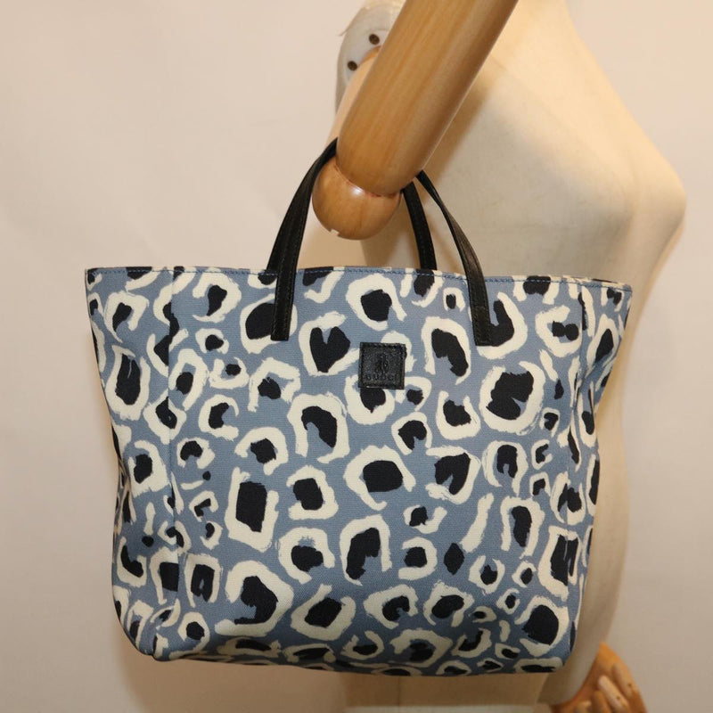 Gucci Padlock Blue Canvas Handbag (Pre-Owned)
