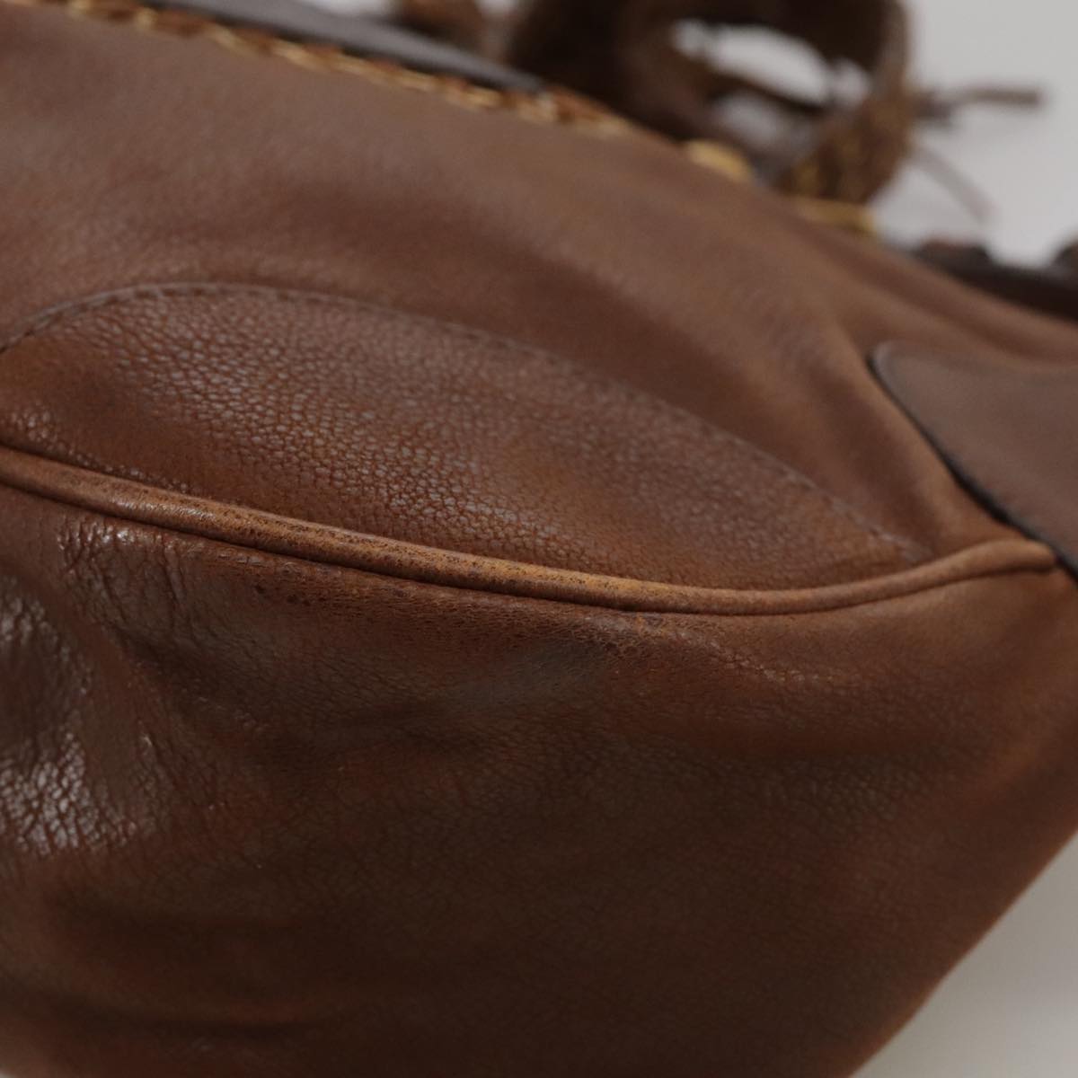 Prada Brown Leather Shoulder Bag (Pre-Owned)