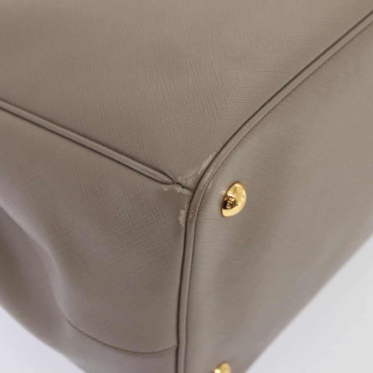 Prada Saffiano Beige Leather Handbag (Pre-Owned)
