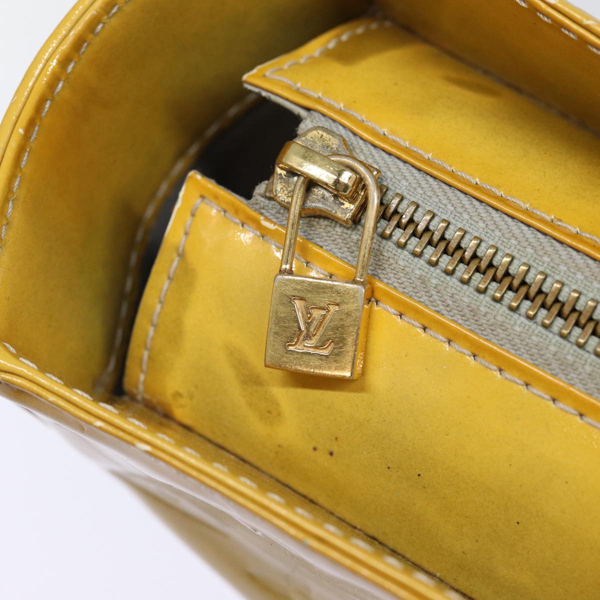 Louis Vuitton Columbus Yellow Patent Leather Tote Bag (Pre-Owned)
