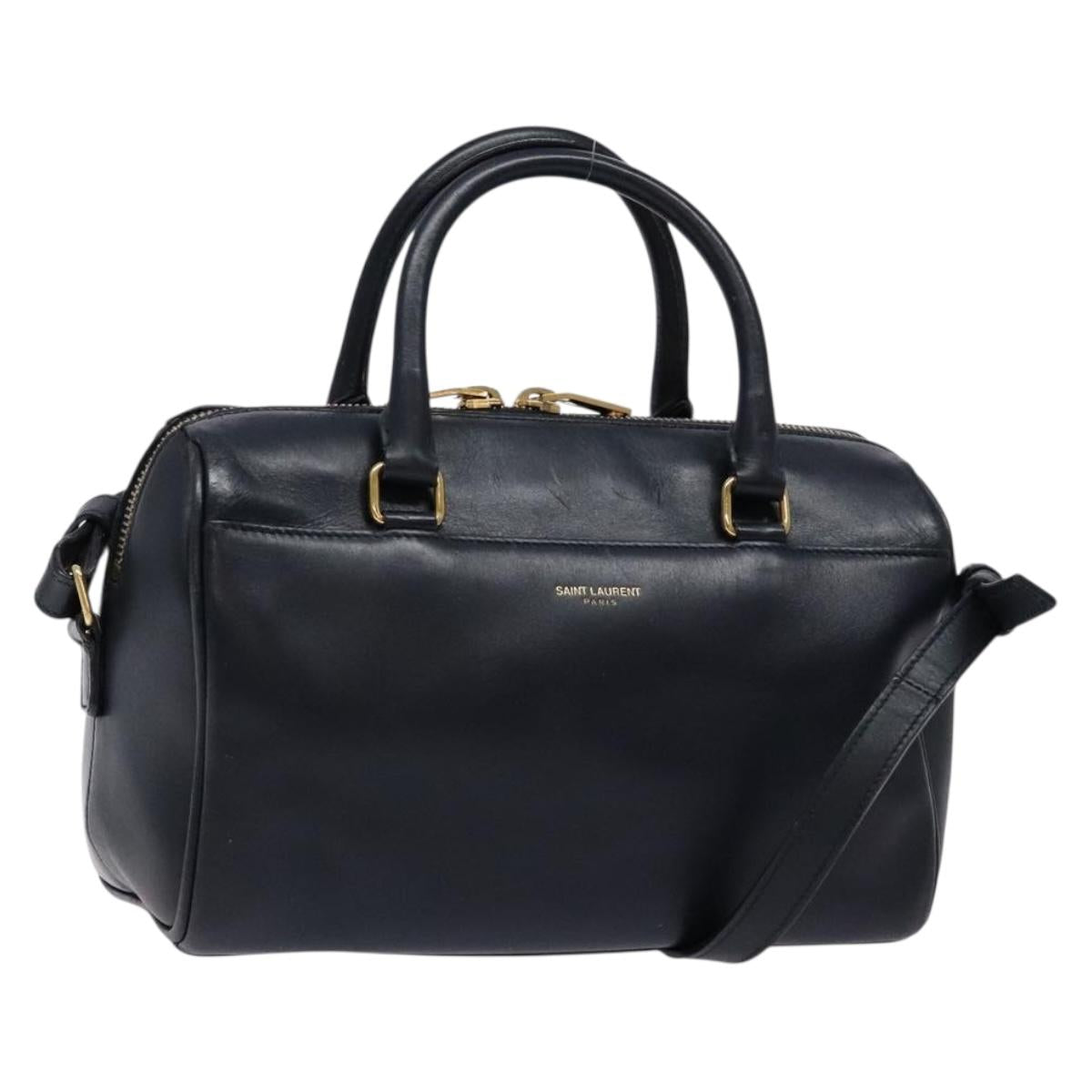 Saint Laurent Baby Duffle Navy Leather Handbag (Pre-Owned)