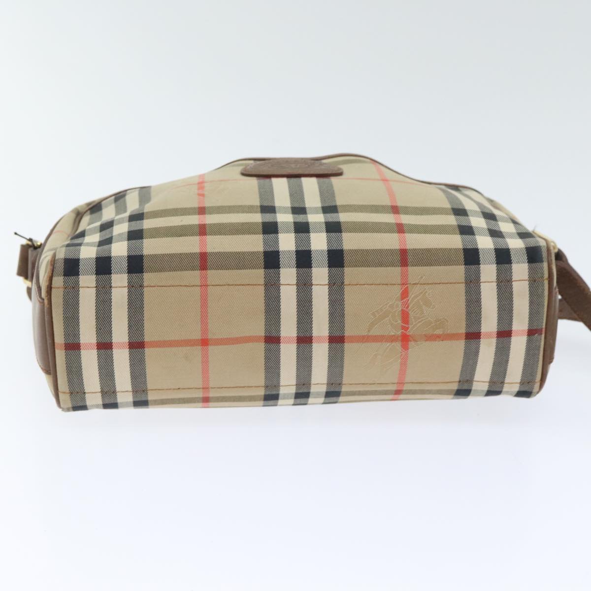 Burberry Nova Check Beige Canvas Shoulder Bag (Pre-Owned)
