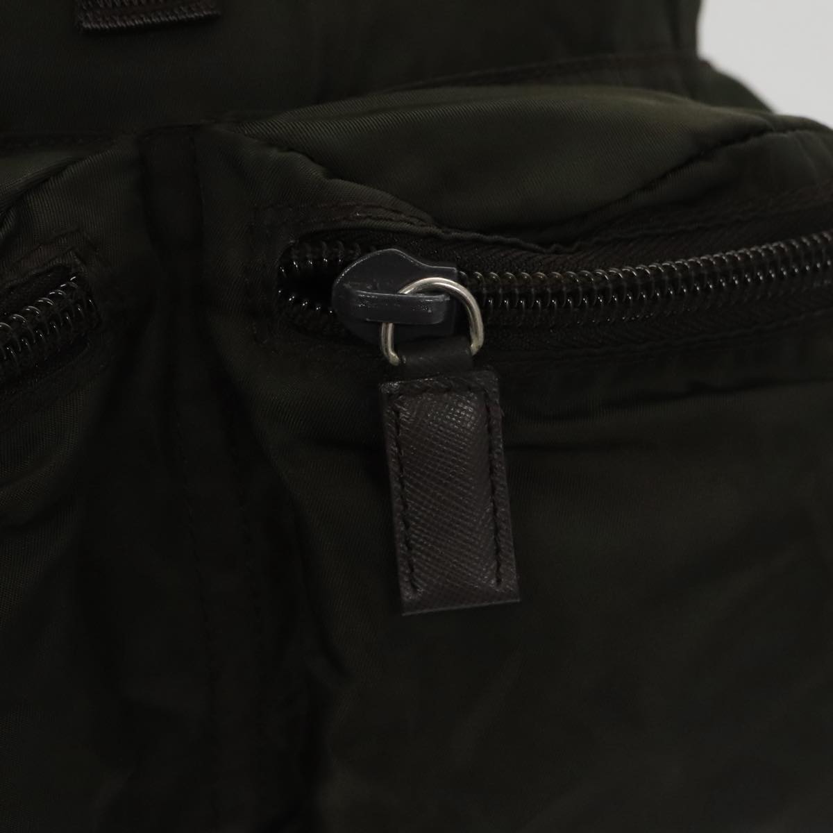 Prada Re-Nylon Khaki Synthetic Backpack Bag (Pre-Owned)