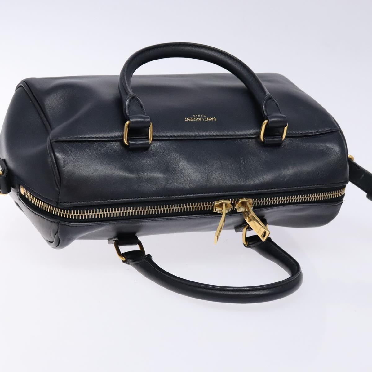 Saint Laurent Baby Duffle Navy Leather Handbag (Pre-Owned)