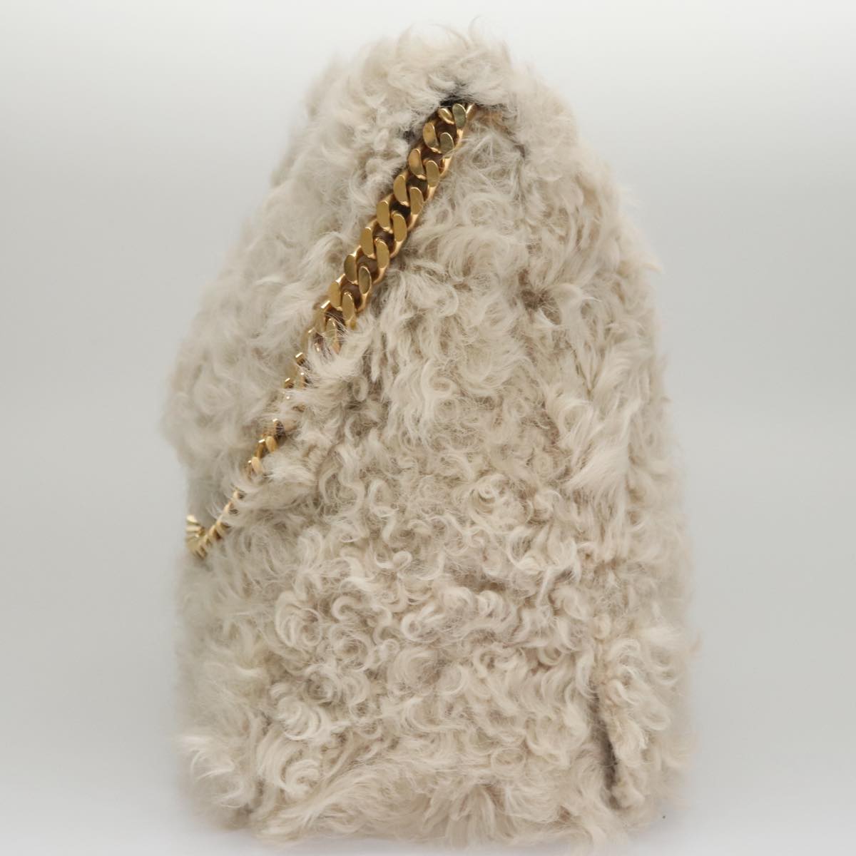 Céline Beige Faux Fur Shoulder Bag (Pre-Owned)