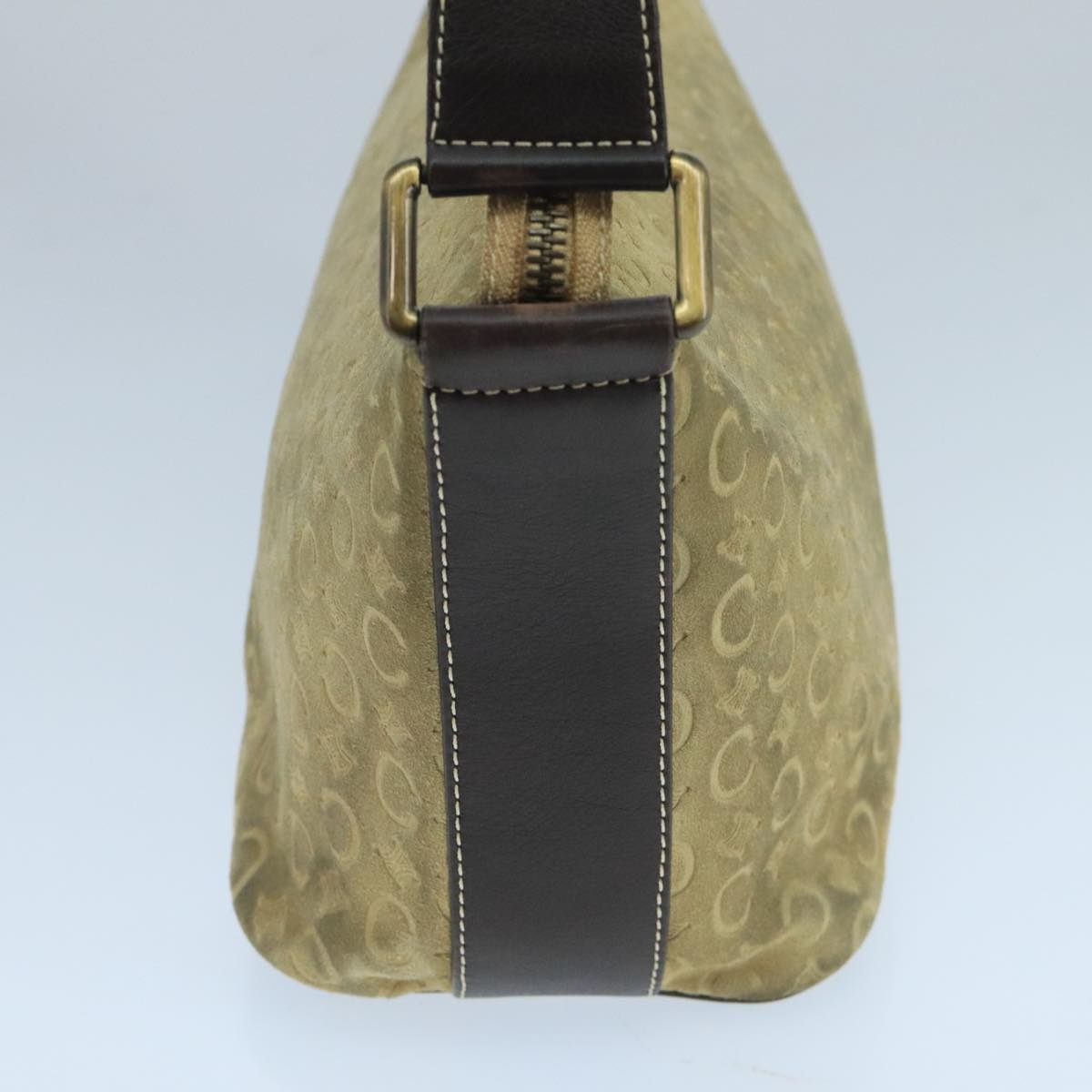 Céline Macadam Beige Suede Shoulder Bag (Pre-Owned)