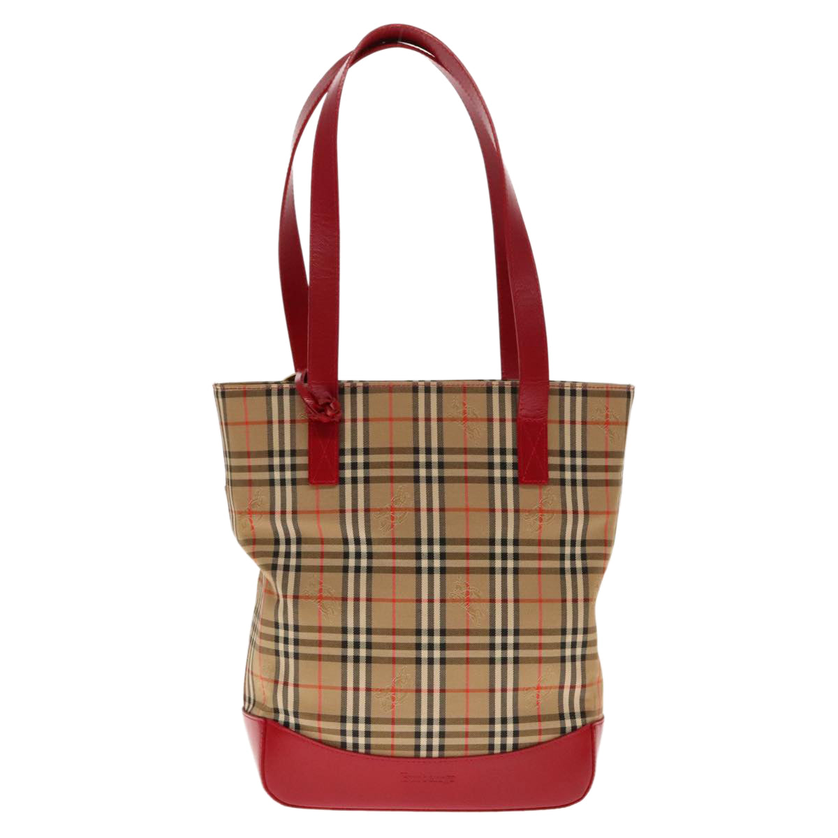 Burberry Nova Check Beige Canvas Shoulder Bag (Pre-Owned)