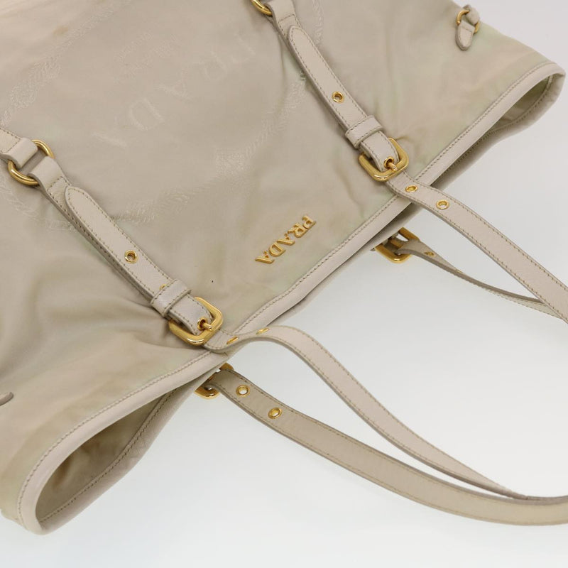 Prada Beige Synthetic Tote Bag (Pre-Owned)