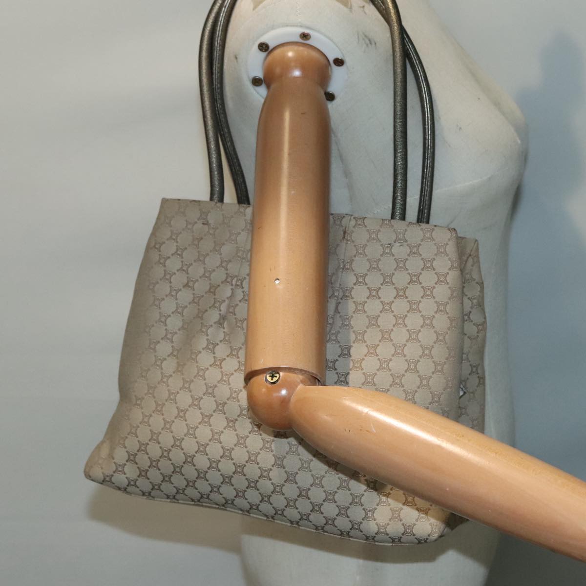 Céline Macadam Beige Canvas Shoulder Bag (Pre-Owned)