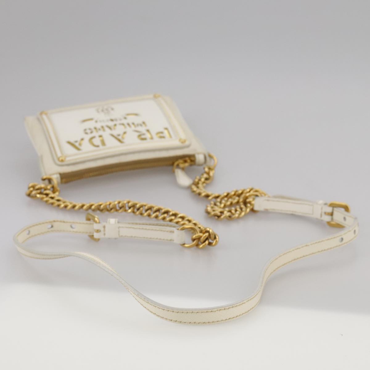 Prada Tessuto White Synthetic Shoulder Bag (Pre-Owned)