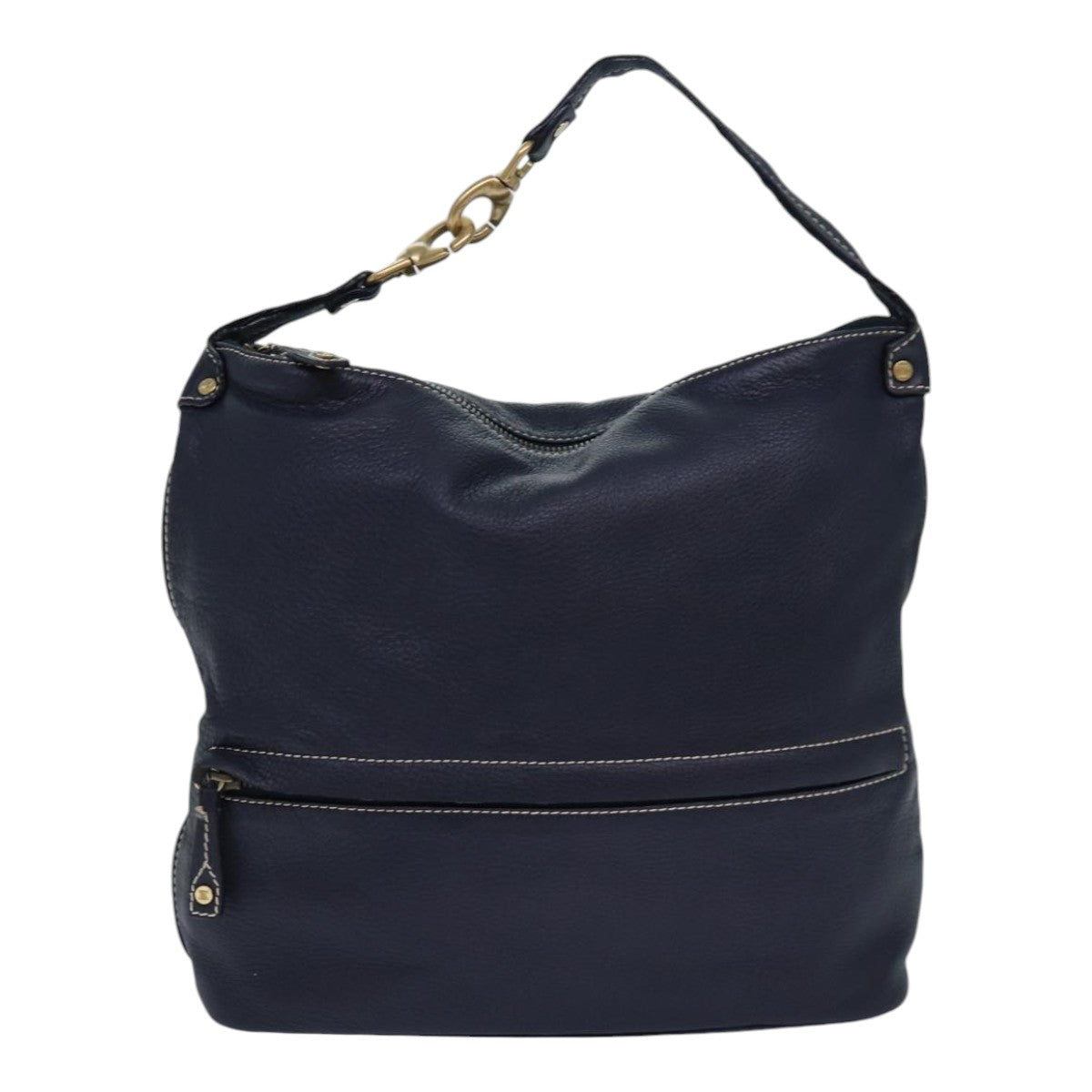 Céline Hobo Navy Leather Shoulder Bag (Pre-Owned)