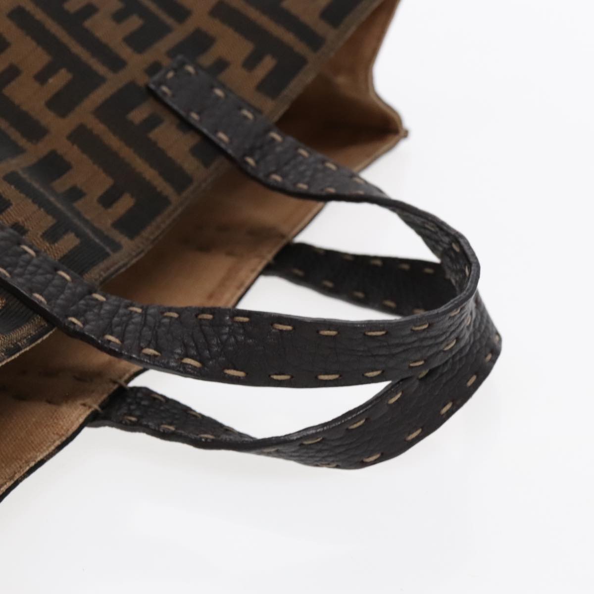 Fendi Selleria Brown Canvas Tote Bag (Pre-Owned)