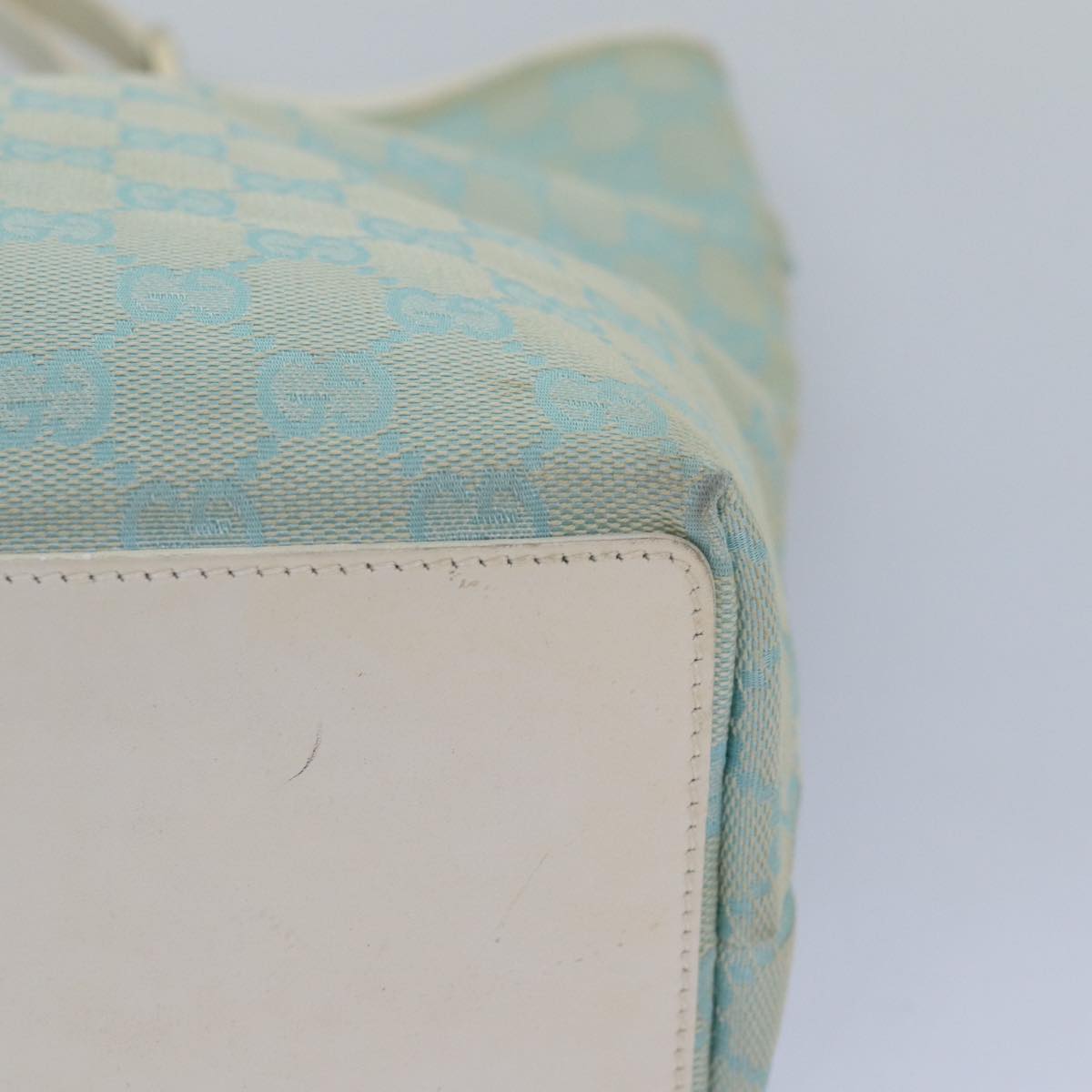 Gucci Gg Canvas Blue Canvas Tote Bag (Pre-Owned)