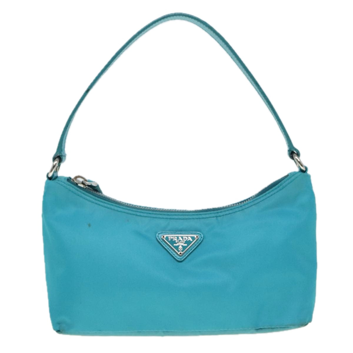 Prada Re-Nylon Blue Canvas Clutch Bag (Pre-Owned)