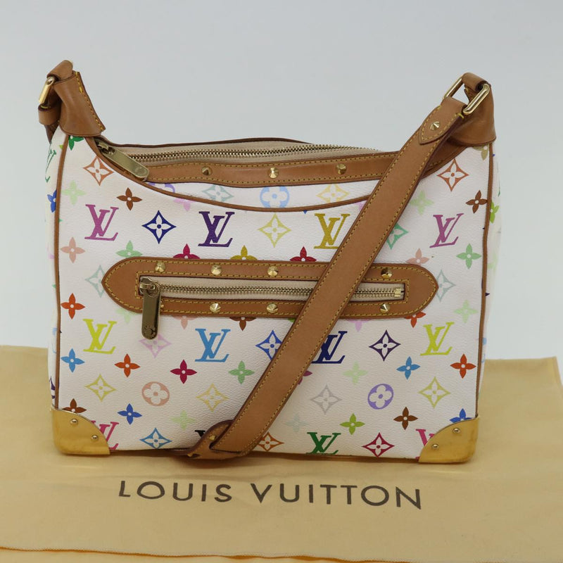 Louis Vuitton Boulogne White Canvas Shoulder Bag (Pre-Owned)