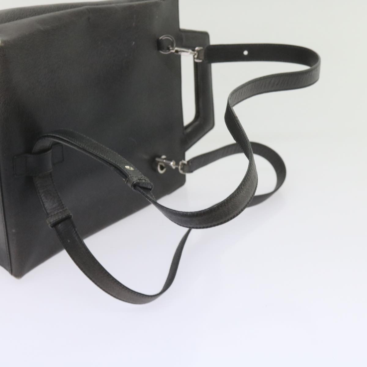 Salvatore Ferragamo Gancini Black Leather Handbag (Pre-Owned)