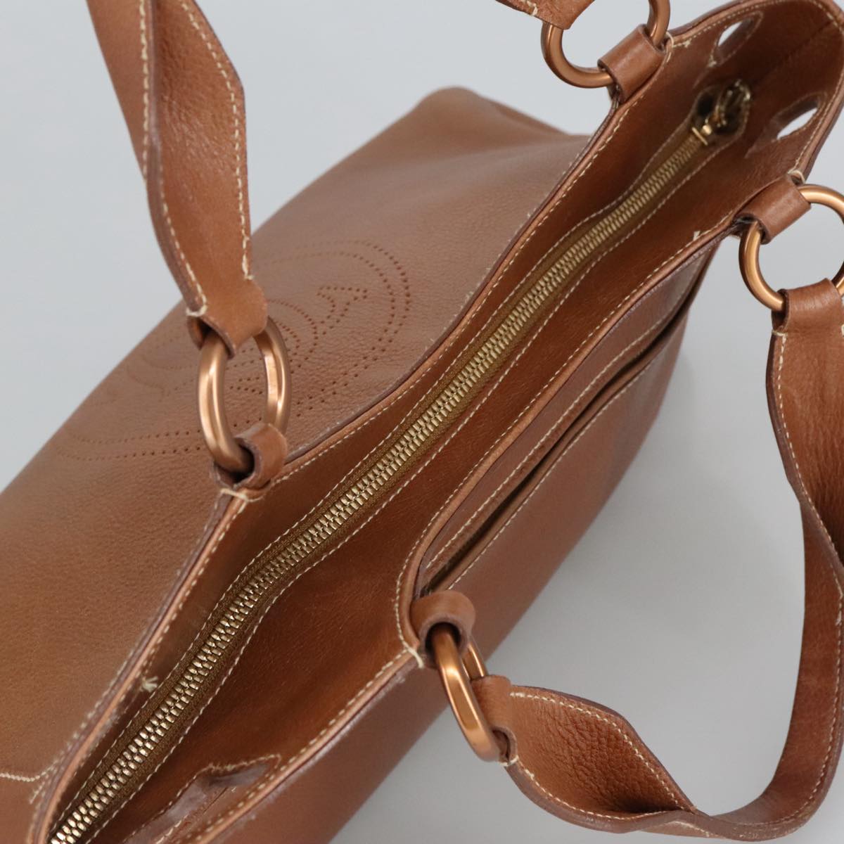 Cartier Must De Cartier Brown Leather Handbag (Pre-Owned)