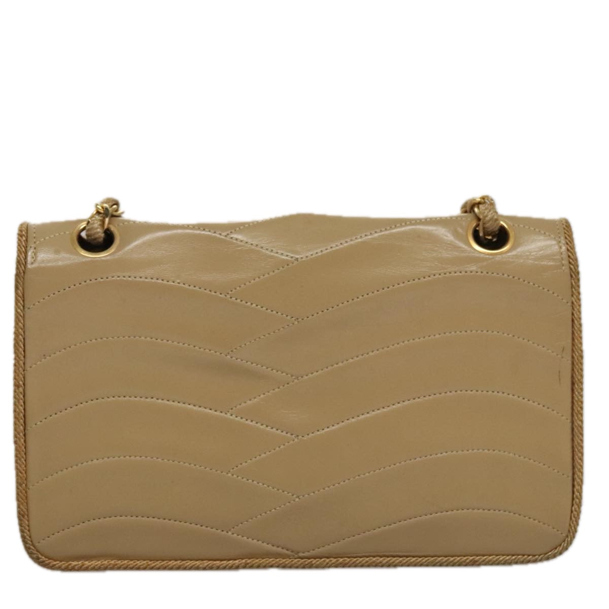 Chanel Single Flap Beige Calfskin Shoulder Bag (Pre-Owned)