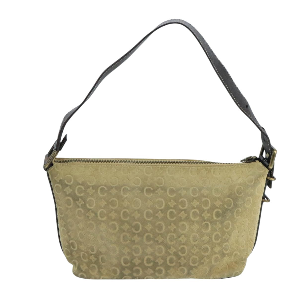 Céline Macadam Beige Suede Shoulder Bag (Pre-Owned)