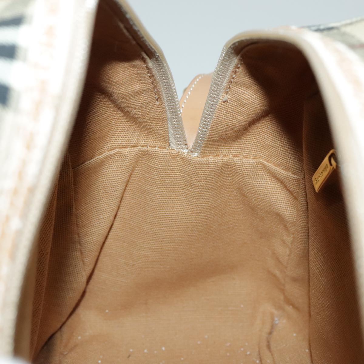 Burberry Nova Check Beige Canvas Shoulder Bag (Pre-Owned)