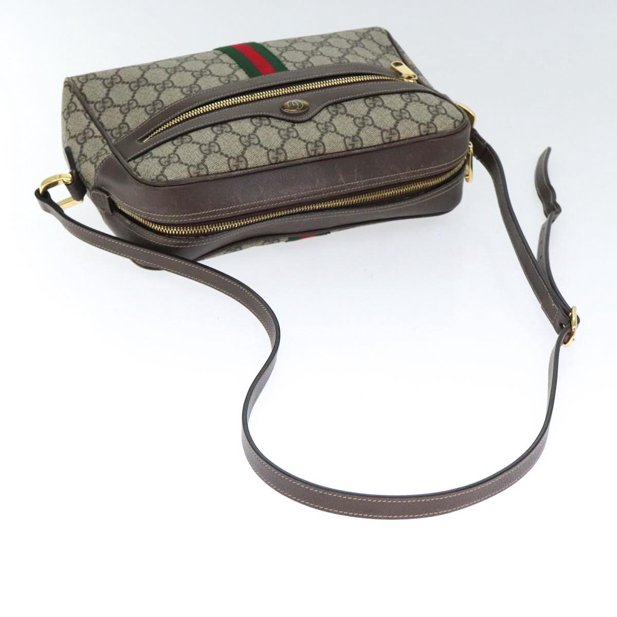 Gucci Ophidia Beige Canvas Shoulder Bag (Pre-Owned)