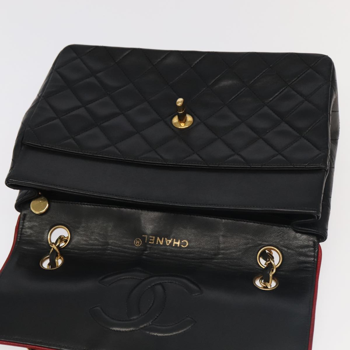 Chanel Coco Mark Black Leather Shoulder Bag (Pre-Owned)