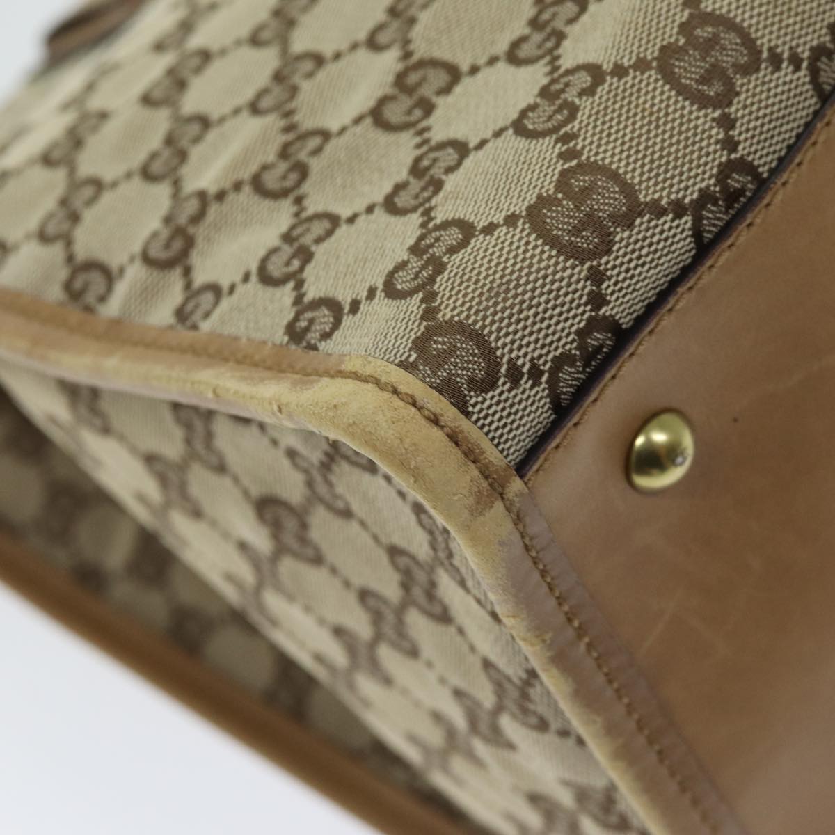 Gucci Gg Canvas Beige Canvas Tote Bag (Pre-Owned)